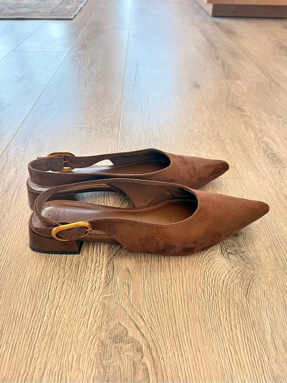 ASOS Pointed-Toe Slingback Heels in Brown